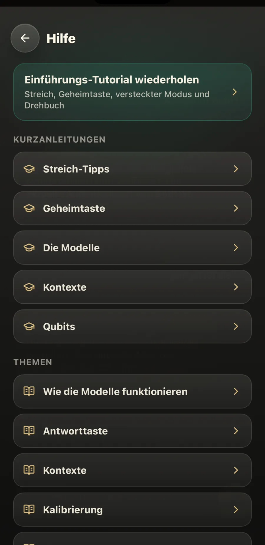 Verlauf der letzten Fragen in Quantum GPT